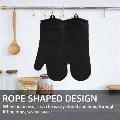 Oven gloves non-slip silicone heat-resistant cooking gloves