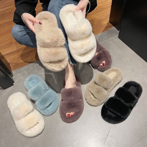 Large Size Slippers For Women Double Flat One-line Inner Roo