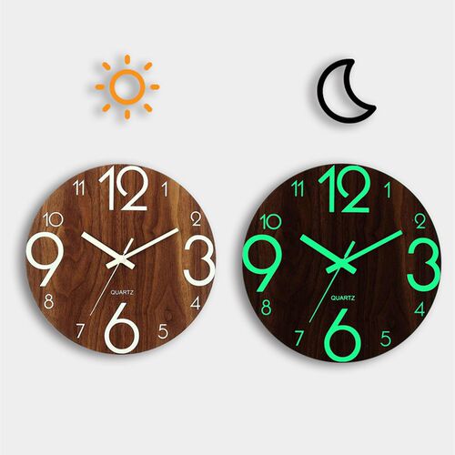 12 inch Luminous Minimalist Wall Clock Modern Design White Q