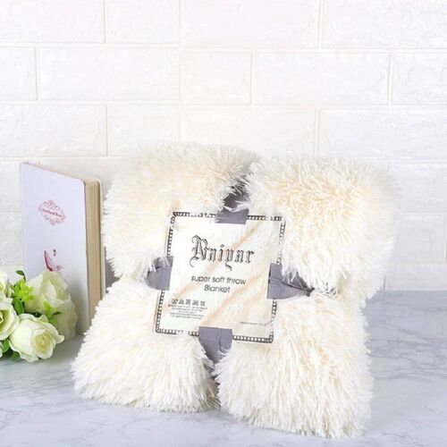 Super Soft Warm Fur Blanket Fluffy Shaggy Sofa Blankets Bed