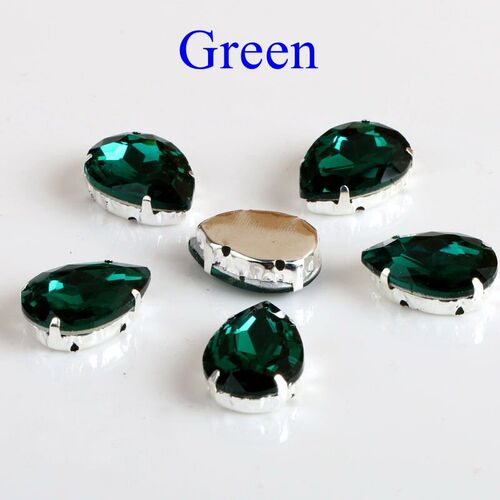 Drop Shape Glass Rhinestones With Claw Sew On Teardrop Cryst