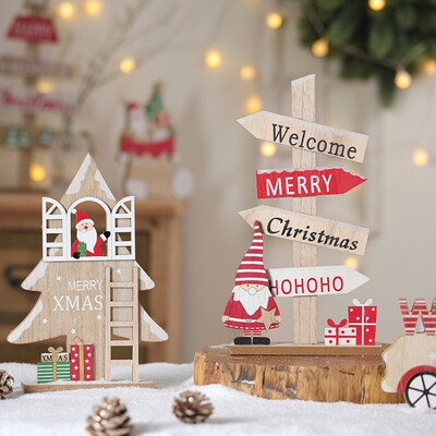 Christmas decorative desktop decoration wooden old man Chris