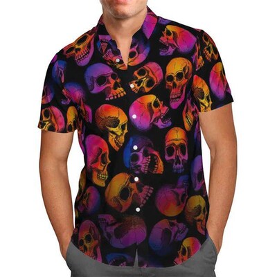 Mens Vocation Lapel Camisa Summer Hawaiian Shirts 3d Printe