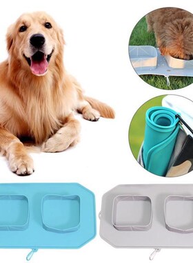 Pet Dog Bowl Silicone Bowls Outdoor Folding Travel Puppy Dog