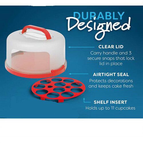 Cake Cupcake Carrier Round Cake Container Holder with Cover