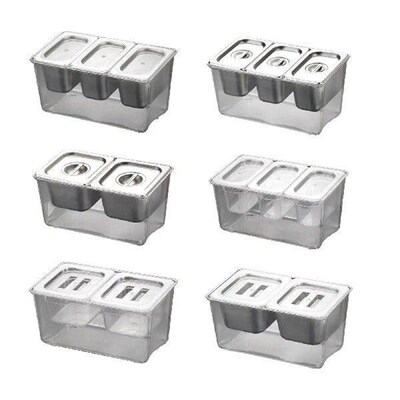 Chilled Condiment Caddy Removable Containers Fruit Tray