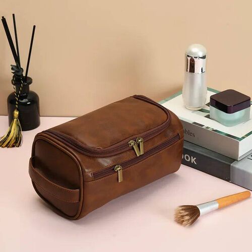 Mens Vintage Toiletry Bag - Luxury Travel Cosmetic Case Han