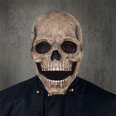 Halloween Horror headgear Moving mouth skull mask Zombie blo