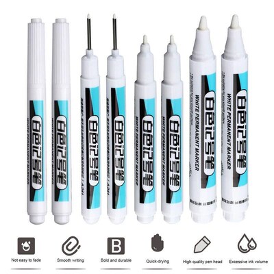 White Marker Pens Oily Waterproof Permanent Paint 1/3Pcs Mar