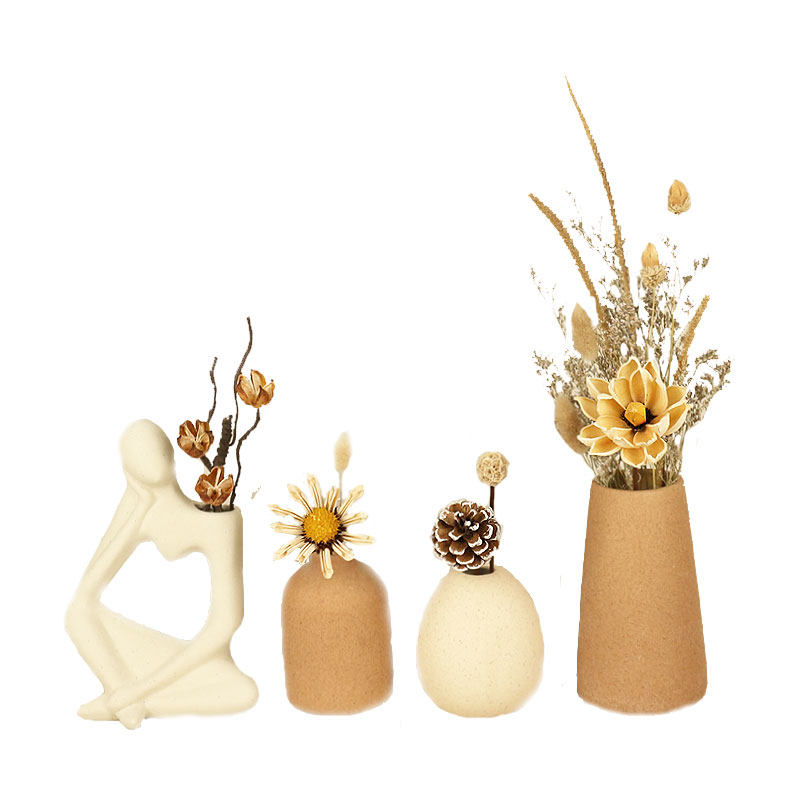 干花装饰摆件家居饰品复古客厅摆设家里餐桌桌上高档花瓶花束插花