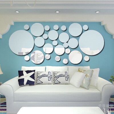 Diamond Mirror Wall Stickers Home Decor 3D DIY Self adhesiv