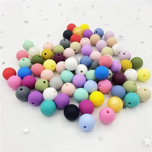 50pcs 12mm Silicone Beads Baby Teething round Beads Pacifier