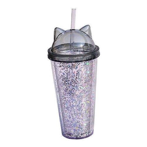 Insulated Double Wall Tumbler Cup with Lid and Straw