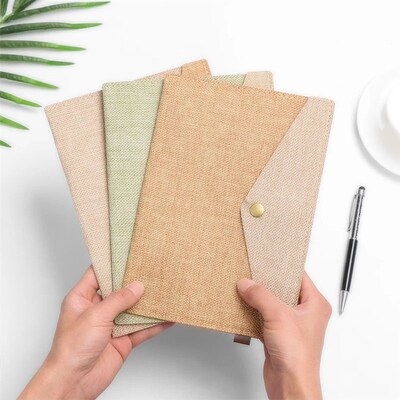 1PC A4/A5 Imitation Linen Big Capacity Document Bag Simple C