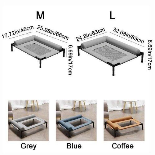 Washable Mesh Elevated Dog Beds Removable with Pillow