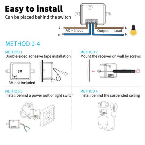 Self generating RF433 remote control switch can be attached