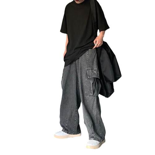 Ins Japanese Style Sreet Retro Dagging Loose Wide Leg Casual
