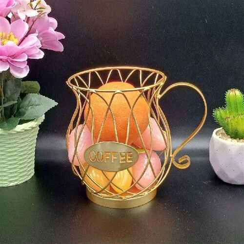 Nordic Iron Art Hollowed Coffee Capsule Storage Basket