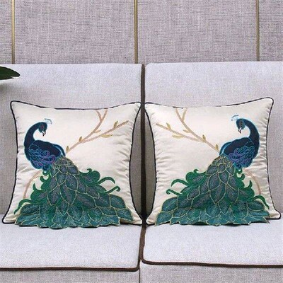Ethnic Embroidered Cushion Cover 45x45 Pillow Case for Sofa