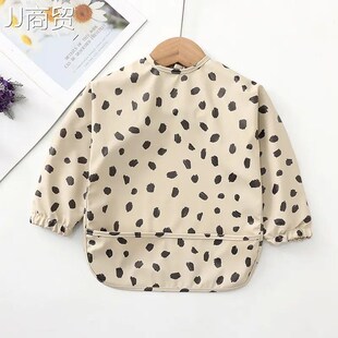 Kids Baby Feeding Bibs Waterproof Long Sleeve Apron with Poc