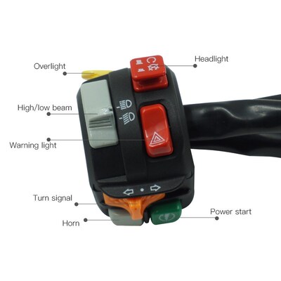 7/8 22mm Motorcycle Handlebar Control Switch Mount Warnin