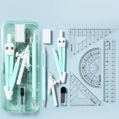 9pcs Combination Ruler Sets Triangle Protractor Student Ru1