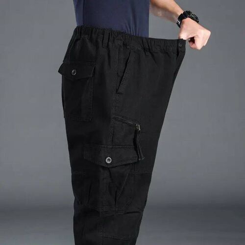 High Quality Mens Tactical Pants Elastic Waist Cargo Large