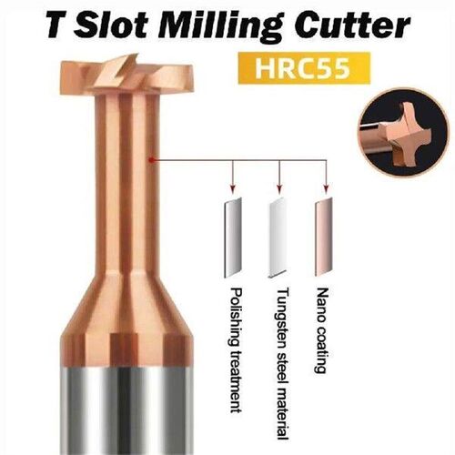Carbide T Slot Milling Cutter 4 Teeth Coating T-Groove End