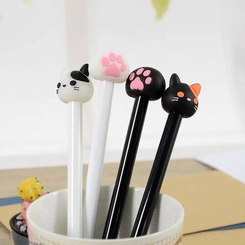 10pcs/batch Kawaii Cat Gel Signature Pen Cute Claw  Stylos B