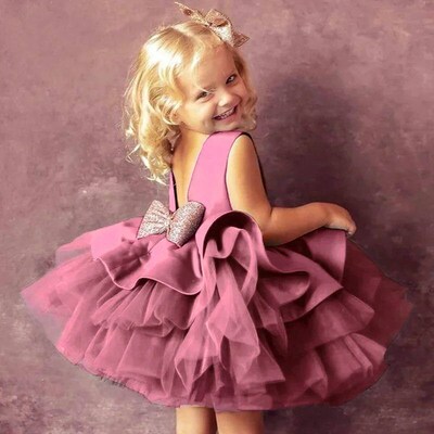 Toddler Baby Christmas New Year Vestidos Dress for Girls Kid