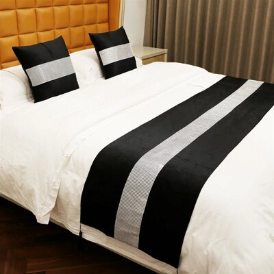 50x210cm Luxury Flannel Bed Runners Home Hotel Bedroom Bed T