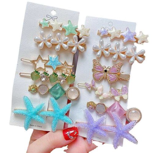 1 Set Acrylic Hair Clips For Women Fashion Hairgrips Geometr