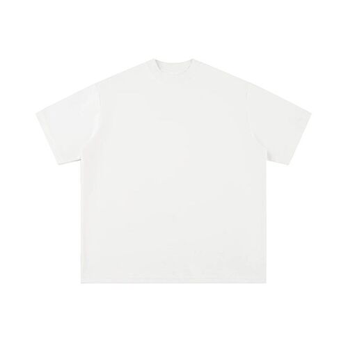 280g Heavy tton Round Neck  And White Solid lor Short-sleeve