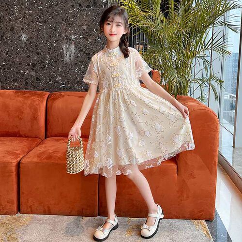 Childrens Wear Girls Dress Summer New Style Big Childrens