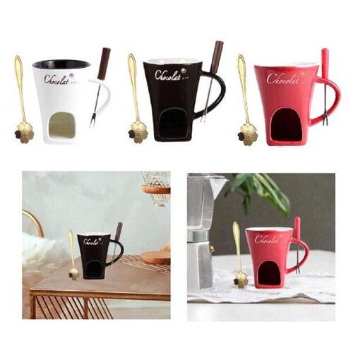 Chocolate Fondue Mug Hot Pot Set Broth Dessert Caramel