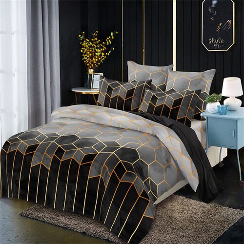 Bed Linen Gilt Line Rolney Geometric Rhombus Three- Or Four-