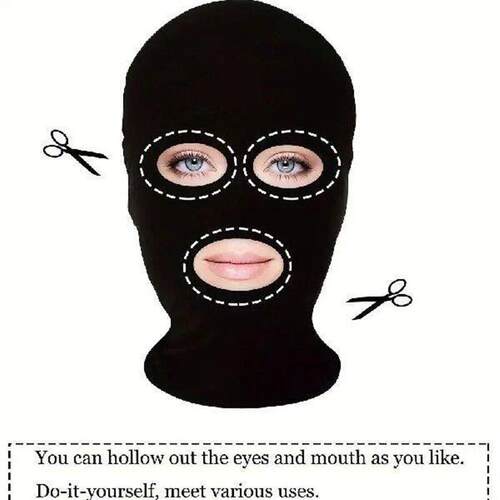 2pcs New Black Cosplay Full Mask Thin Adult Kids Hood