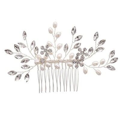 1pc bridal headdress handmade pearl crystal hair comb weddin