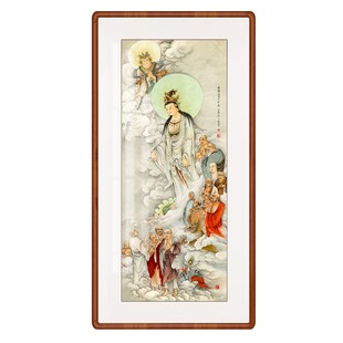 观音菩萨十八罗汉像玄关装饰画走廊客厅办公室挂画中式装修壁画