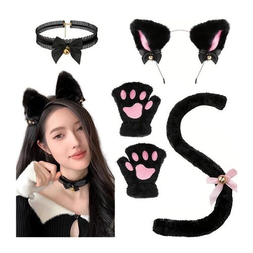 Halloween costume cat cosplay costume ears and tail set万圣