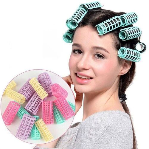 6-14pcs/set Heatless Hair Curler Rollers Large Grip Clips La