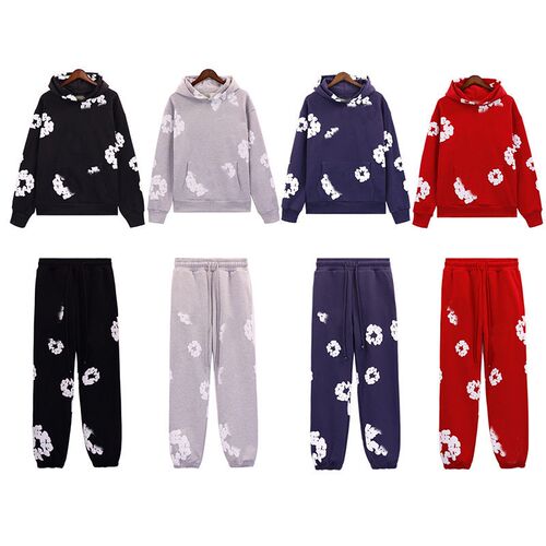 uples Suit Sweater Trousers Fleece-lined Mens Loose Casual