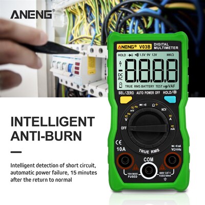 ANENG V03B Portable Multimetro Meter Ohm Hz NCV Live Voltage