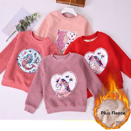 Unicorn Girl Sweater Toddler Girls Winter Wool Thick Clothes