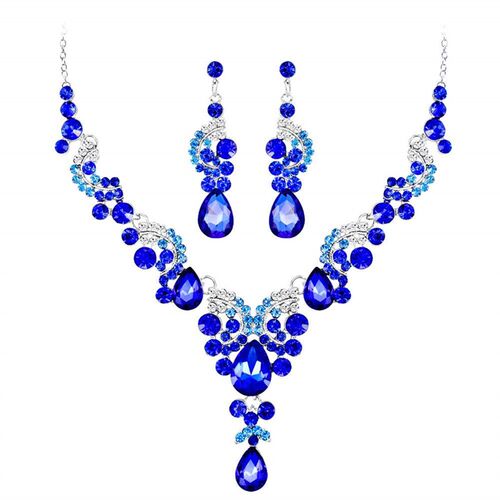 2Pcs/Set Luxury Full Rhinestone Semicircle Charm Bridal Stud