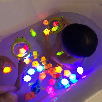 2023 Baby Bath Toys Bathtub LED Light Up Toys Colorful Chang