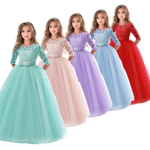 Girls Wedding Kids Dresses For Girl Party Dress Lace Princes