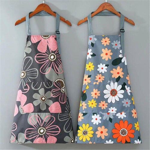 Cute Flower Kitchen Household Oil-Proof Cooking Apron For