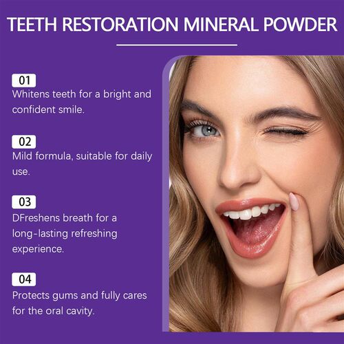 ORALHOE Purple Teeth Cleaning Powder - Gentle Cleansing to P