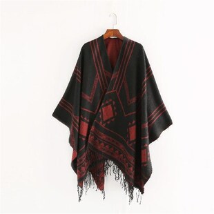Capes Geometric 2024 Poncho Nepalese Style Indian Cloak New